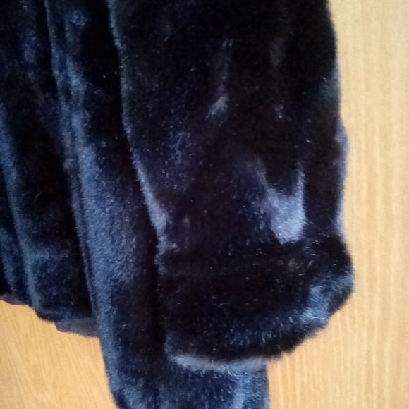 Women's brown, faux mink fur lined jacket - Picture 4 of 6